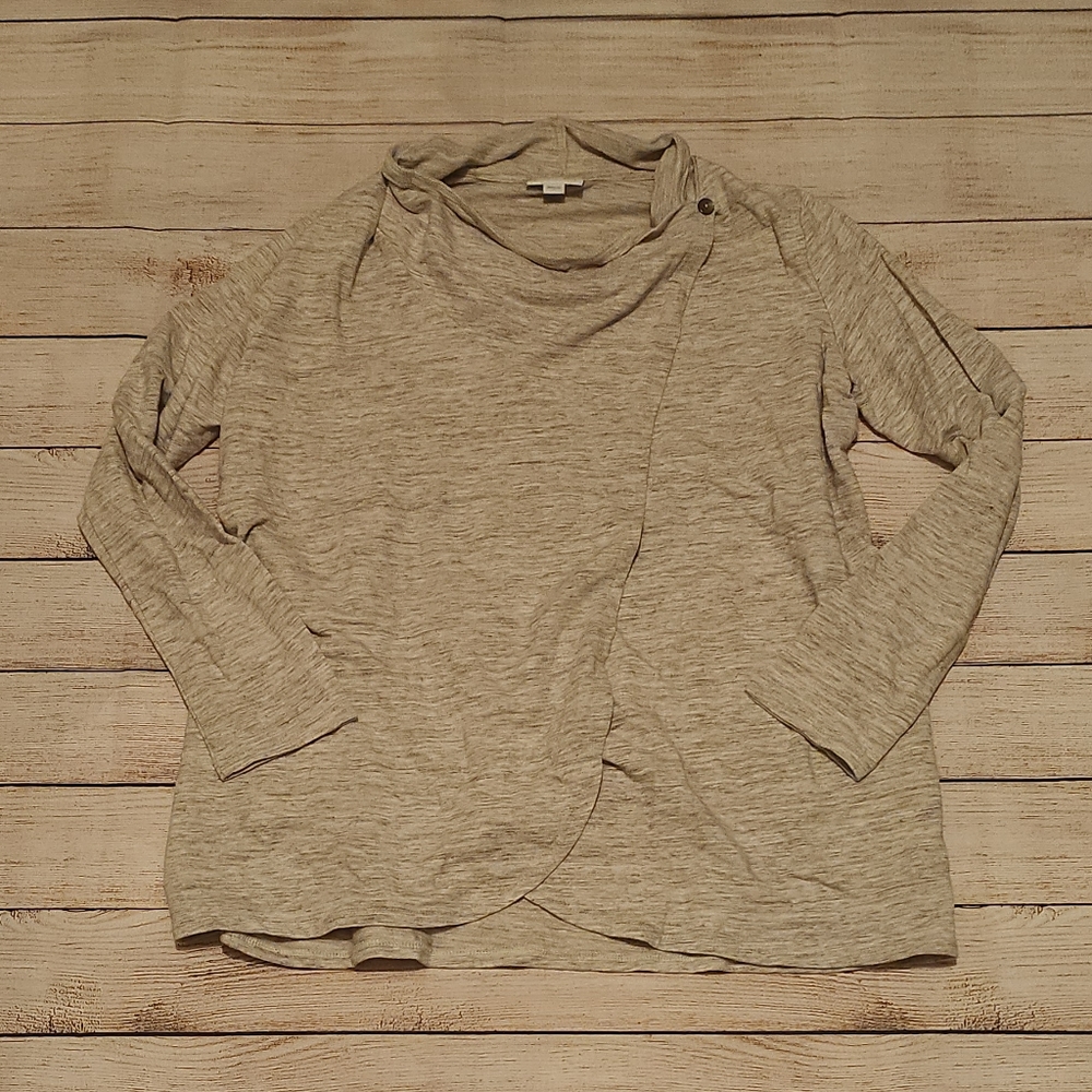 Pure Jill Wrap Tan Long Sleeve
